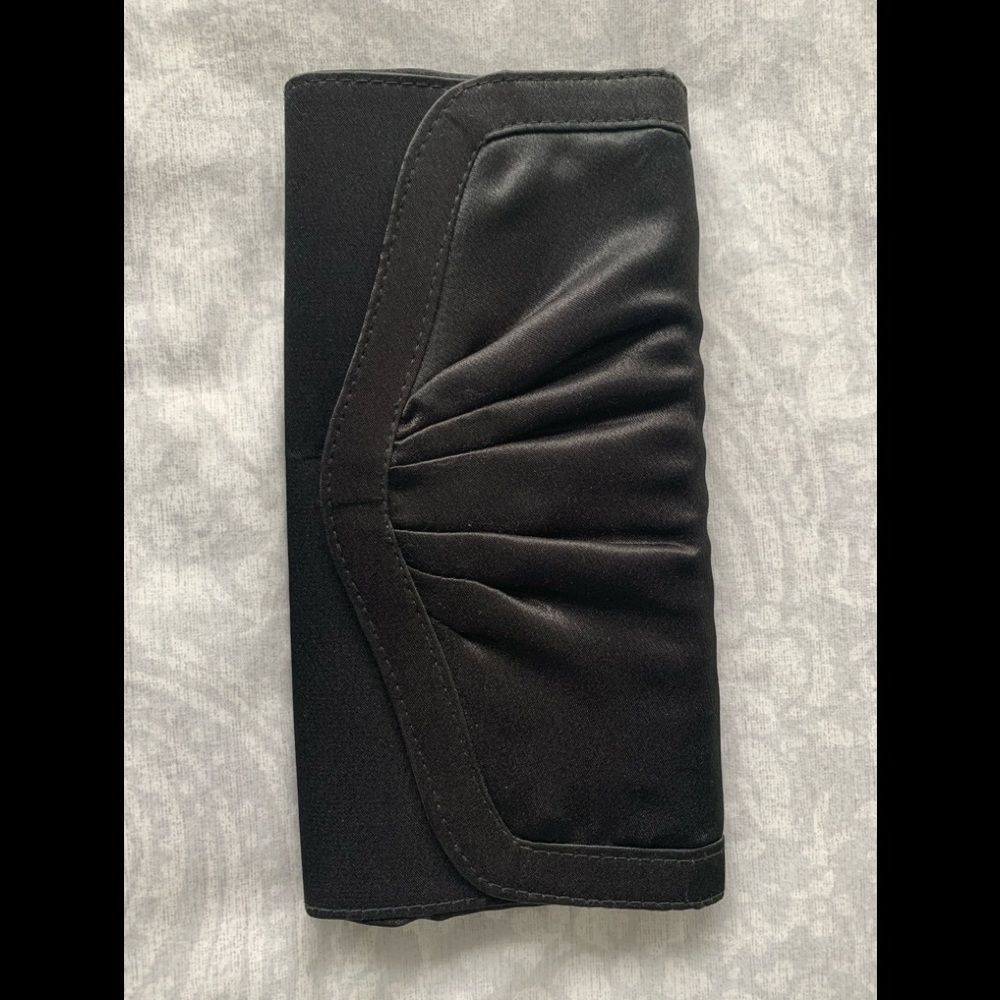 Black silk fabric clutch purse
